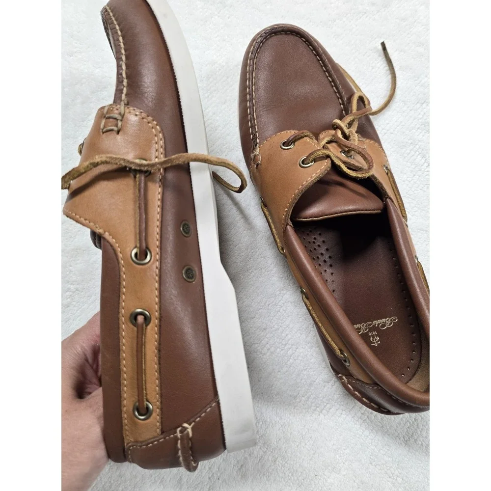 Brooks Brothers Men's Leather Boat Shoes Size 9 D Brown Deck‎ Shoes